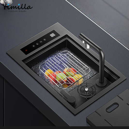 Smart Kitchen Sink with Hydrogen Washing Technology - 304 Stainless Steel Intelligent Cleaning System