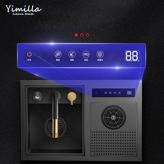 Smart Dishwasher Kitchen Sink - 2-in-1 Ultrasonic Cleaning System with Hidden Faucet