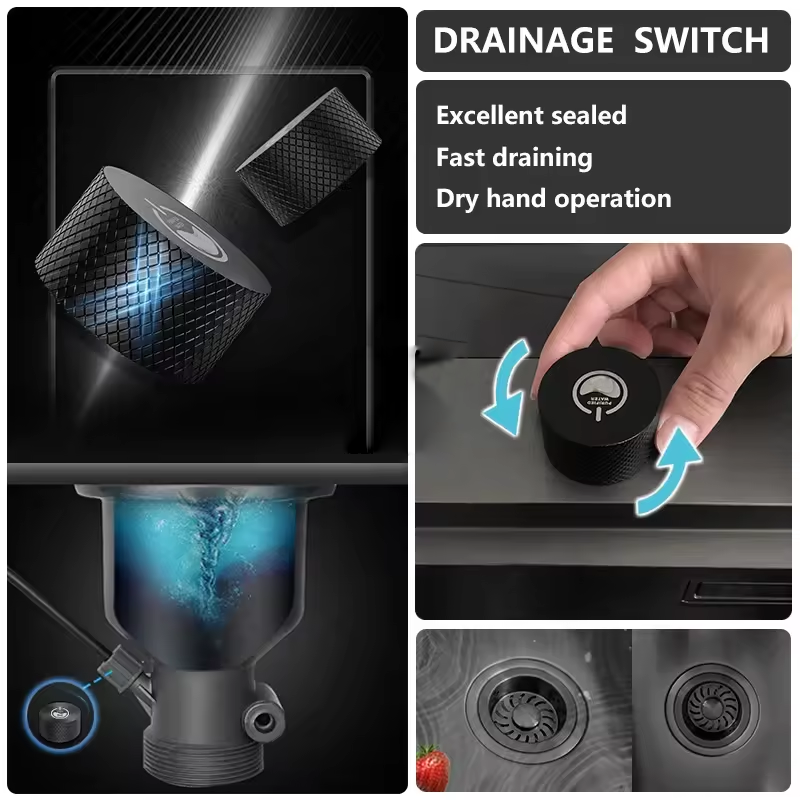Ultrasonic Dishwashing 304 Stainless Steel Smart Kitchen Sink - Large size
