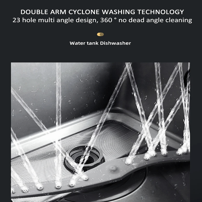 Smart Dishwasher Sink - Double Sink Stainless Steel Electric Dishwasher Kitchen Furniture Integration