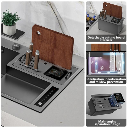 Smart Kitchen Sink with Catalyst Purification & Disinfection System - 304 Stainless Steel