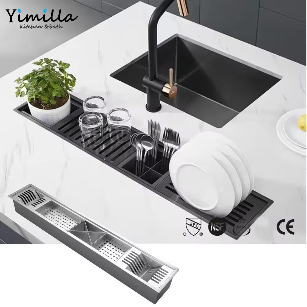 Dish Drying Rack for Kitchen Counter Stainless Steel Dish Rack with Drainboard