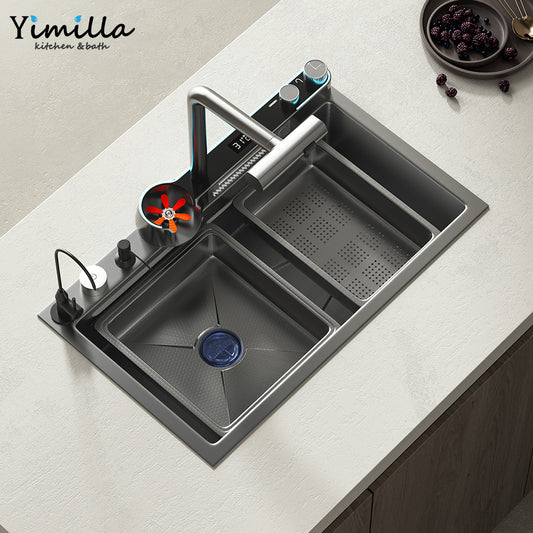 Luxury Smart Kitchen Sink - Stainless Steel Countertop Installation