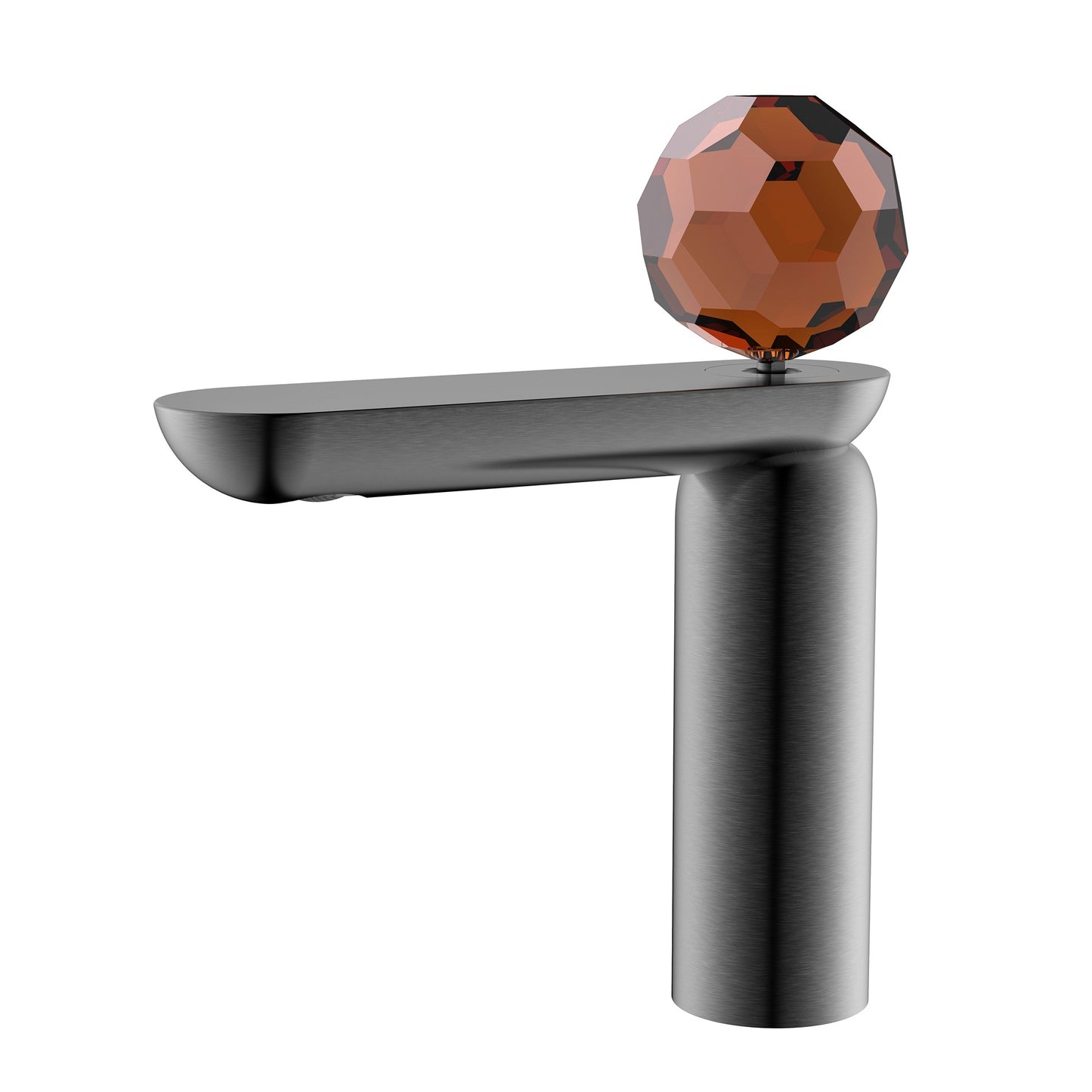 Italian Crystal Basin Faucet - Brushed Rose Gold Single Hole Art Faucet