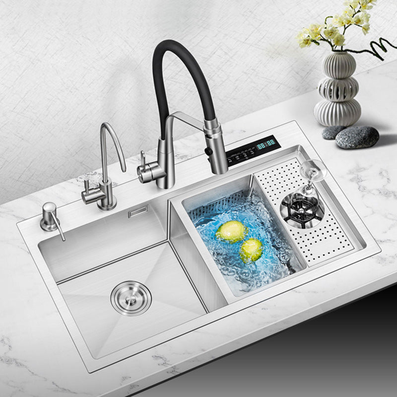 Ultrasonic Dishwashing 304 Stainless Steel Smart Kitchen Sink - Large size