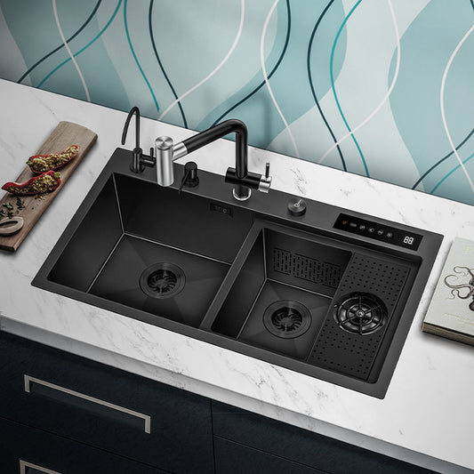 Ultrasonic Dishwashing 304 Stainless Steel Smart Kitchen Sink - Large size