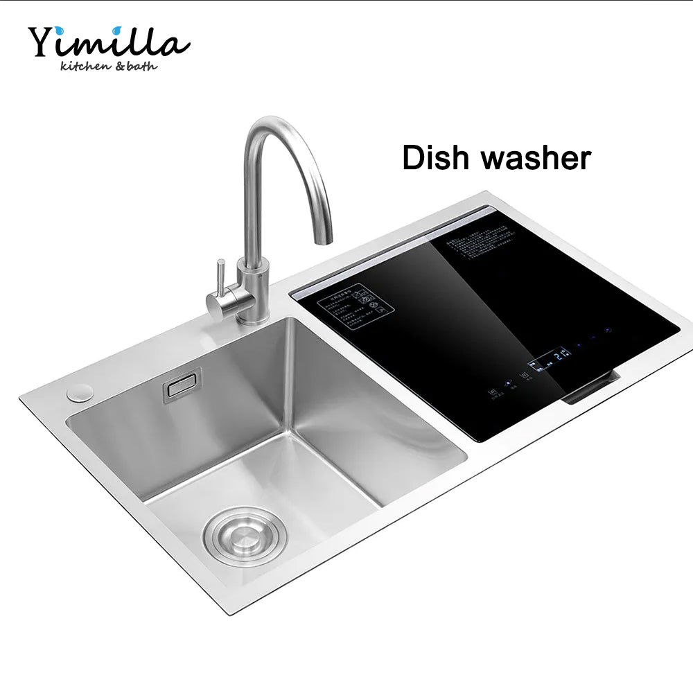 Smart Dishwasher Sink - Double Sink Stainless Steel Electric Dishwasher Kitchen Furniture Integration