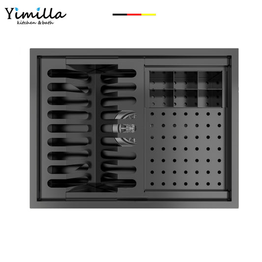 Premium Large Capacity Stainless Steel Dish Rack with Drainboard - Kitchen Counter Organizer