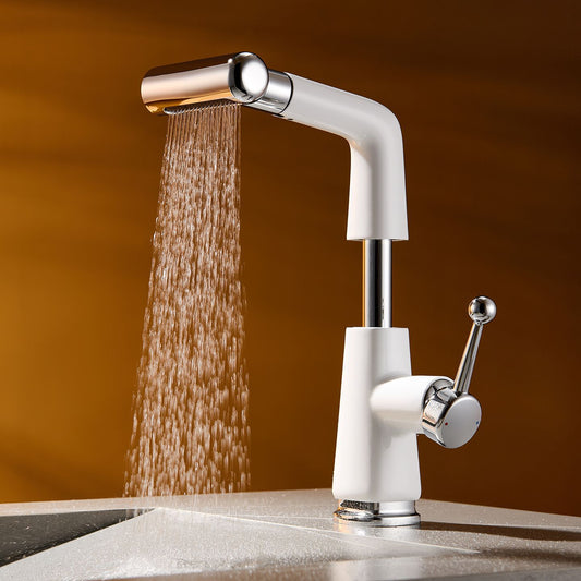 Premium Bathroom Sink Faucet with Pull-Down Sprayer - 3-Mode Brass Basin Mixer Tap