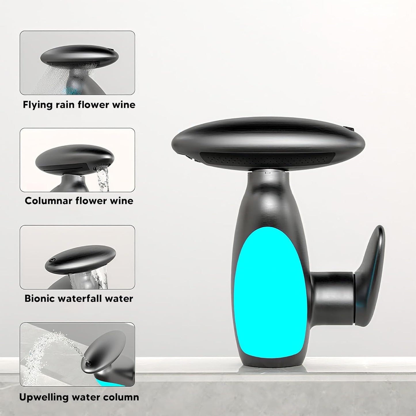 Smart LED Bathroom Faucet - 360° Rotating Pull-Out Basin Tap with Temperature Display