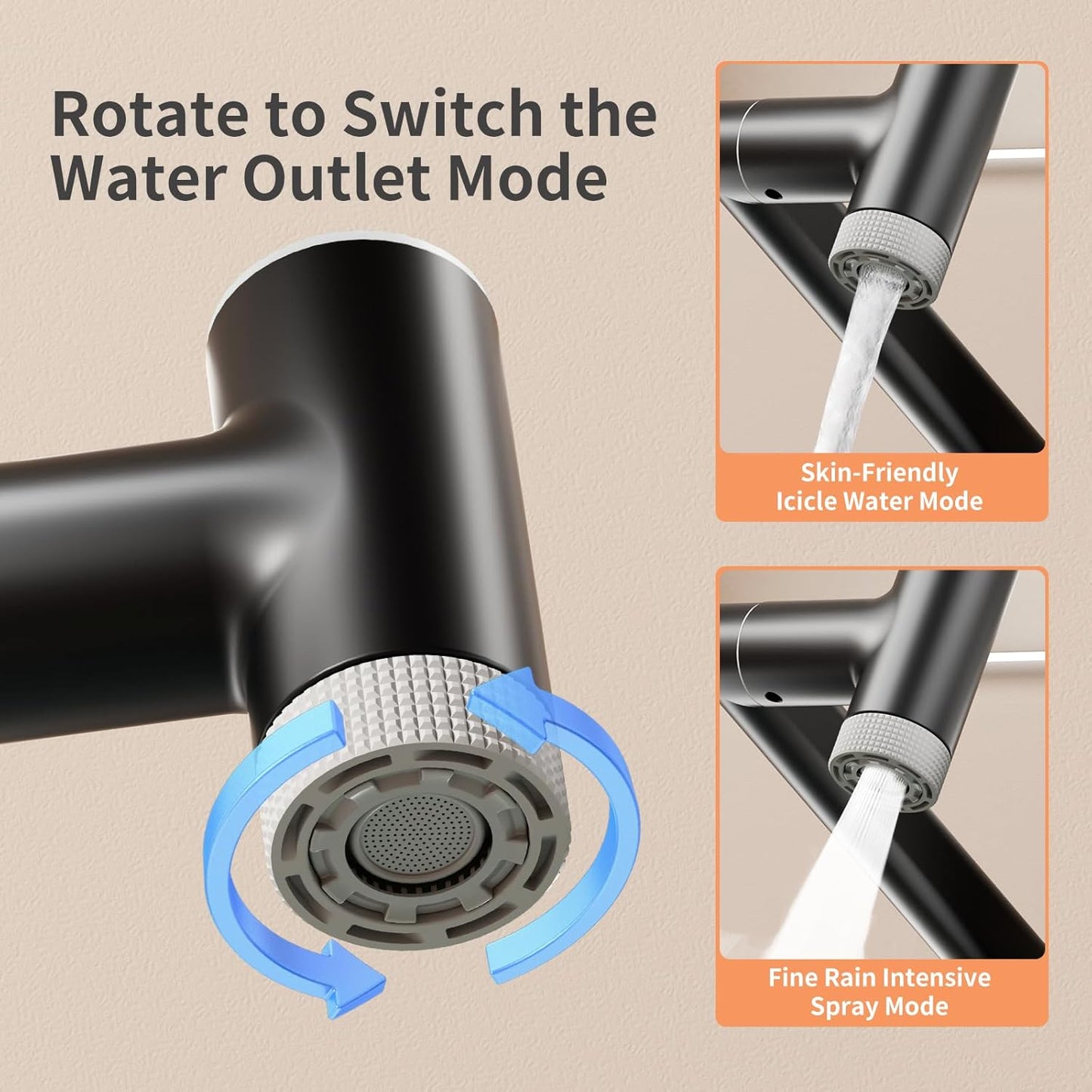Smart LED Bathroom Faucet - 1080° Rotatable Height Adjustable Single Handle Basin Tap