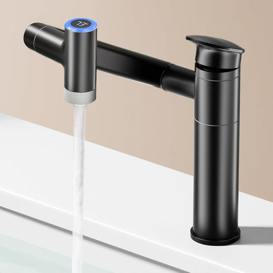 Smart LED Bathroom Faucet - 1080° Rotatable Height Adjustable Single Handle Basin Tap
