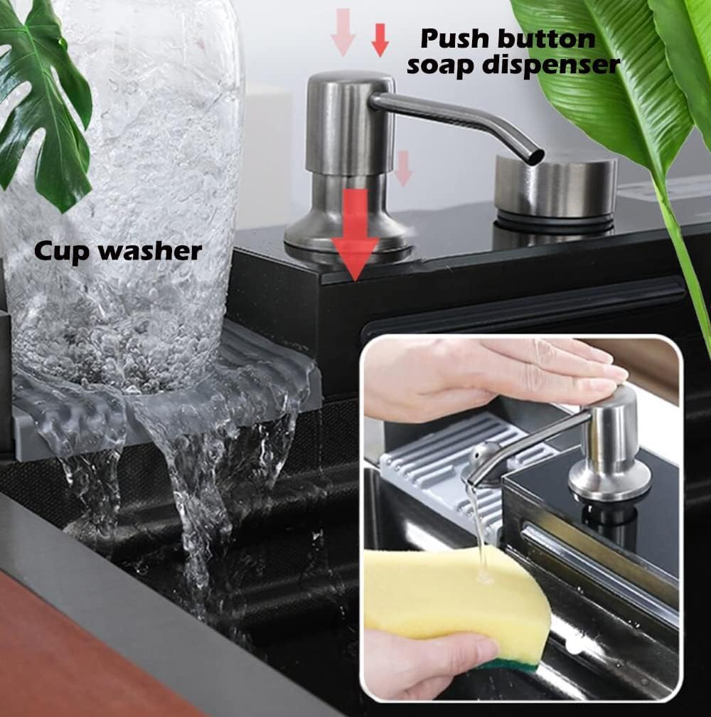 Luxury kitchen sink with ktichen faucet 304 stainless steel rust proof sink