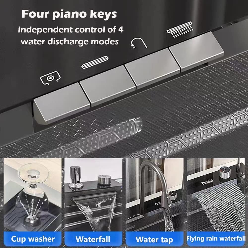 Luxury kitchen sink with ktichen faucet 304 stainless steel rust proof sink