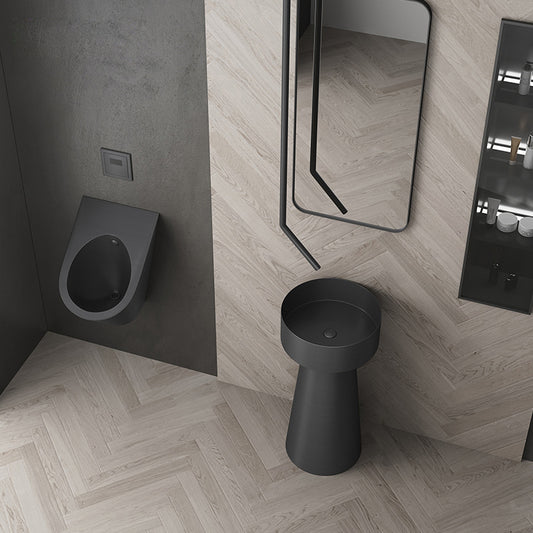 Handcrafted Stainless Steel Pedestal Bathroom Basin - Modern Designer Wash Sink