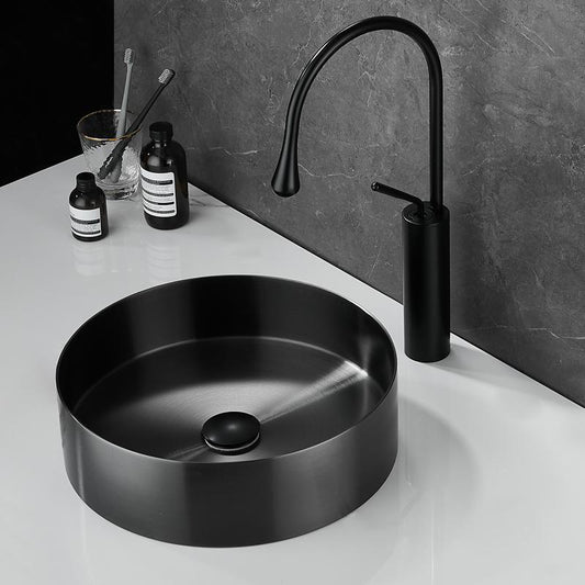 Luxury Stainless Steel Modern Bathroom Sink with Pop-Up Drain - Contemporary Wash Basin