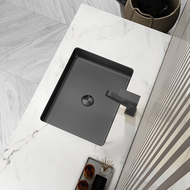 Luxury Rectangular Stainless Steel Undermount Bathroom Sink - Premium Wash Basin