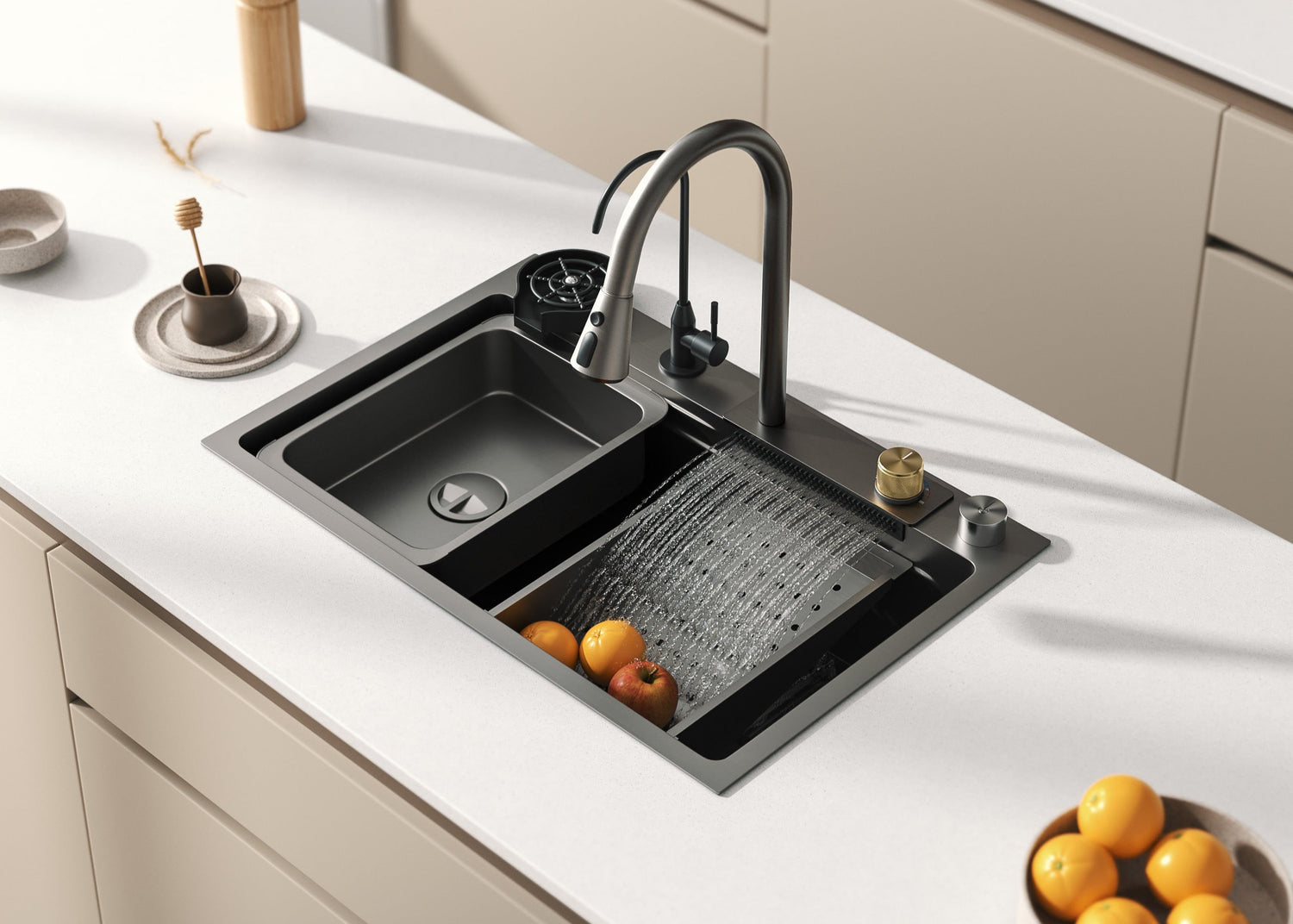 Waterfall Design Kitchen Sink