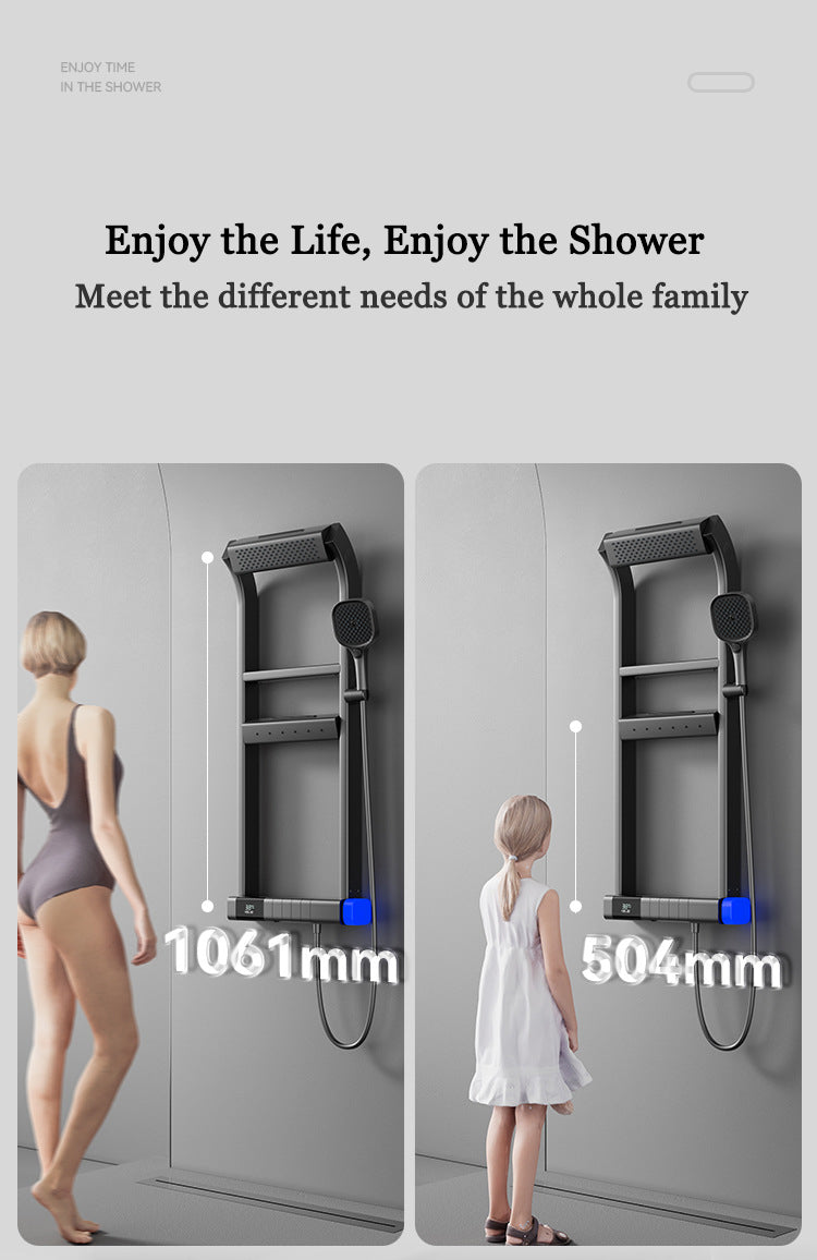 SH6008 Modern Thermostatic Shower System with Digital Display – Gun Gray