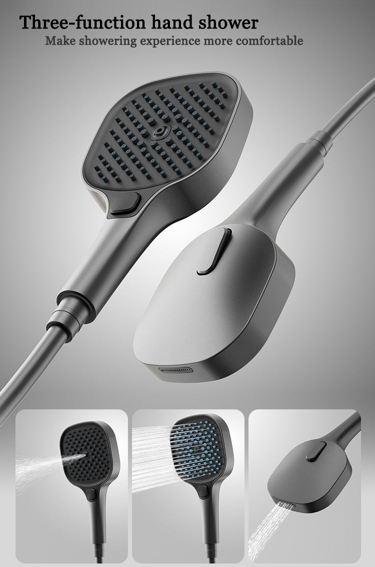 SH6008 Modern Thermostatic Shower System with Digital Display – Gun Gray