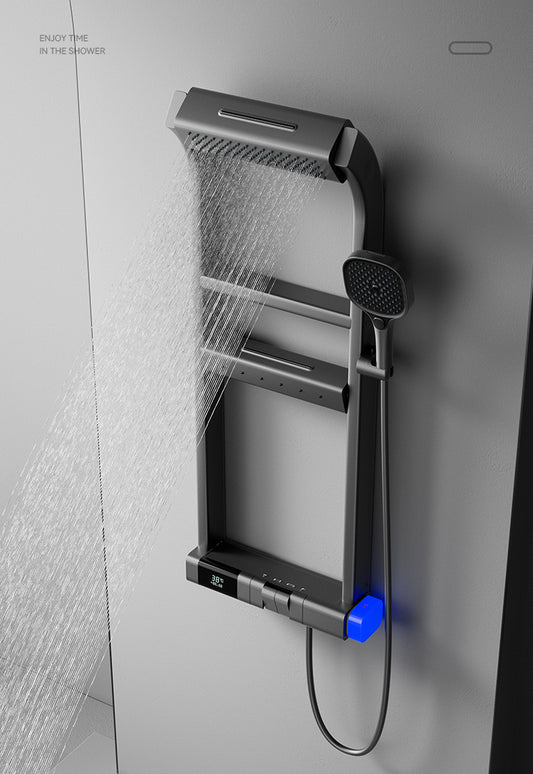 SH6008 Modern Thermostatic Shower System with Digital Display – Gun Gray