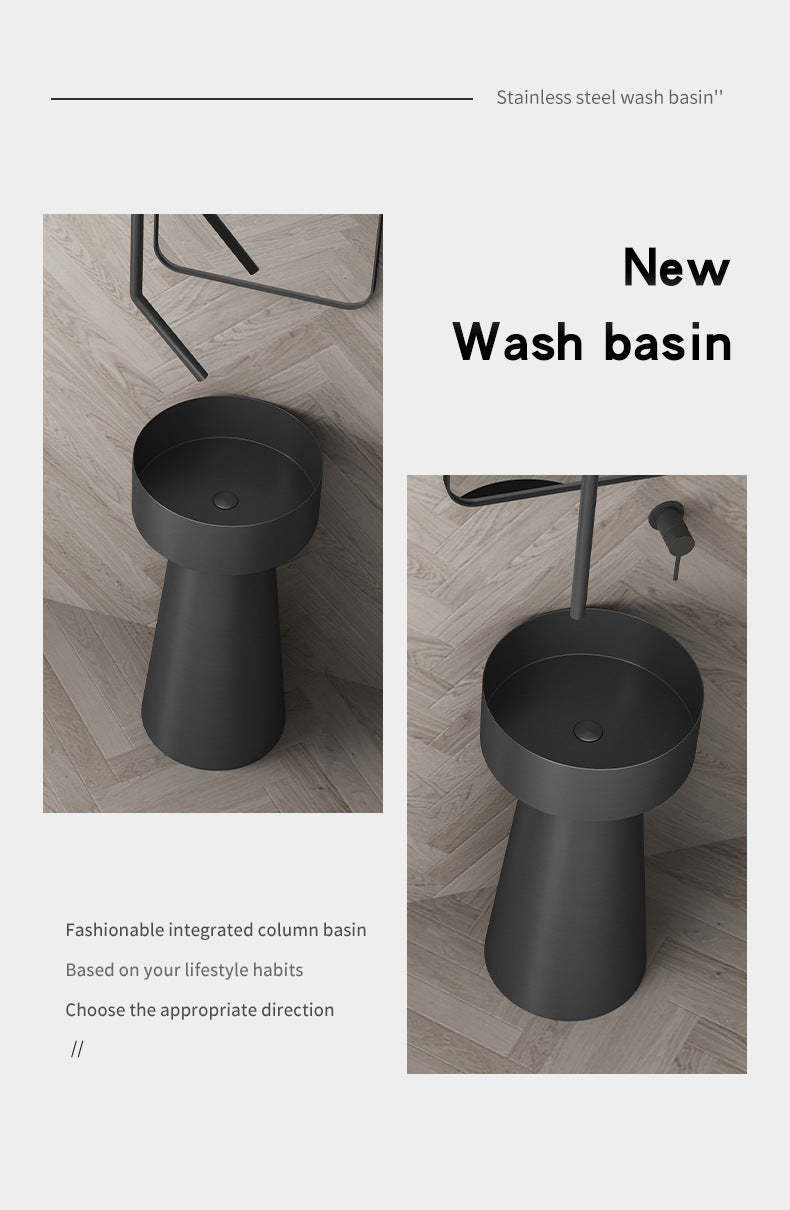 Handcrafted Stainless Steel Pedestal Bathroom Basin - Modern Designer Wash Sink