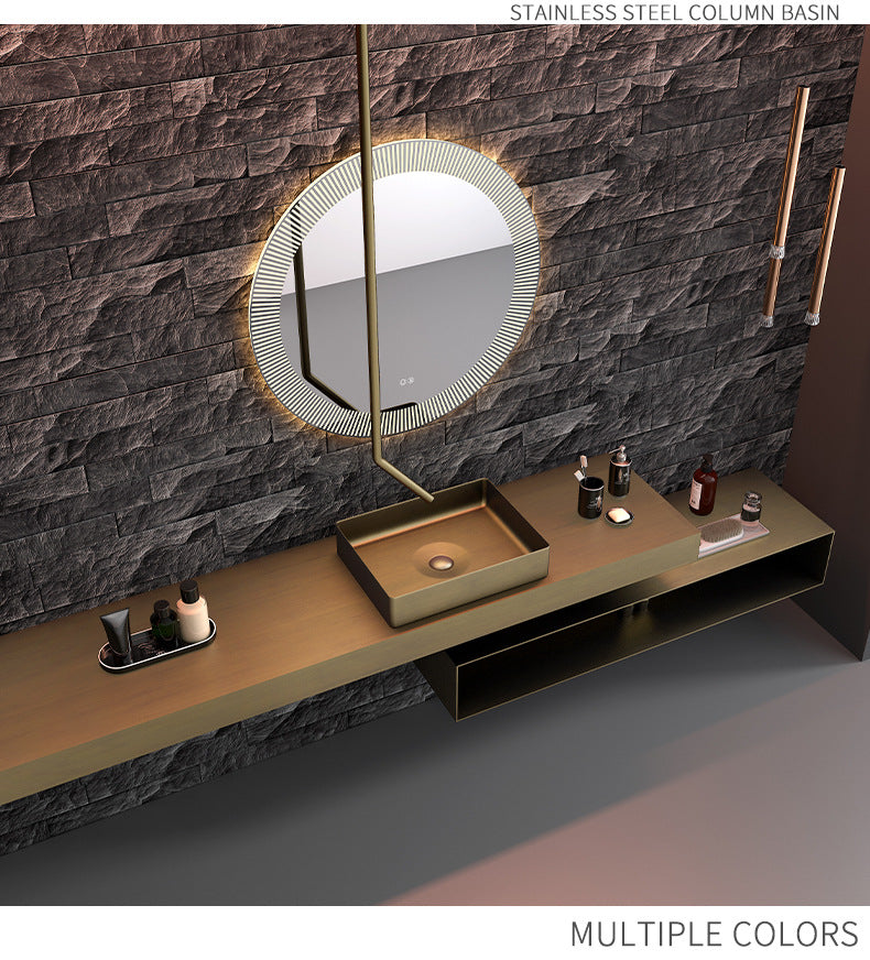 Bronze Finish 304 Stainless Steel Top Mount Bathroom Sink - Vanity Basin