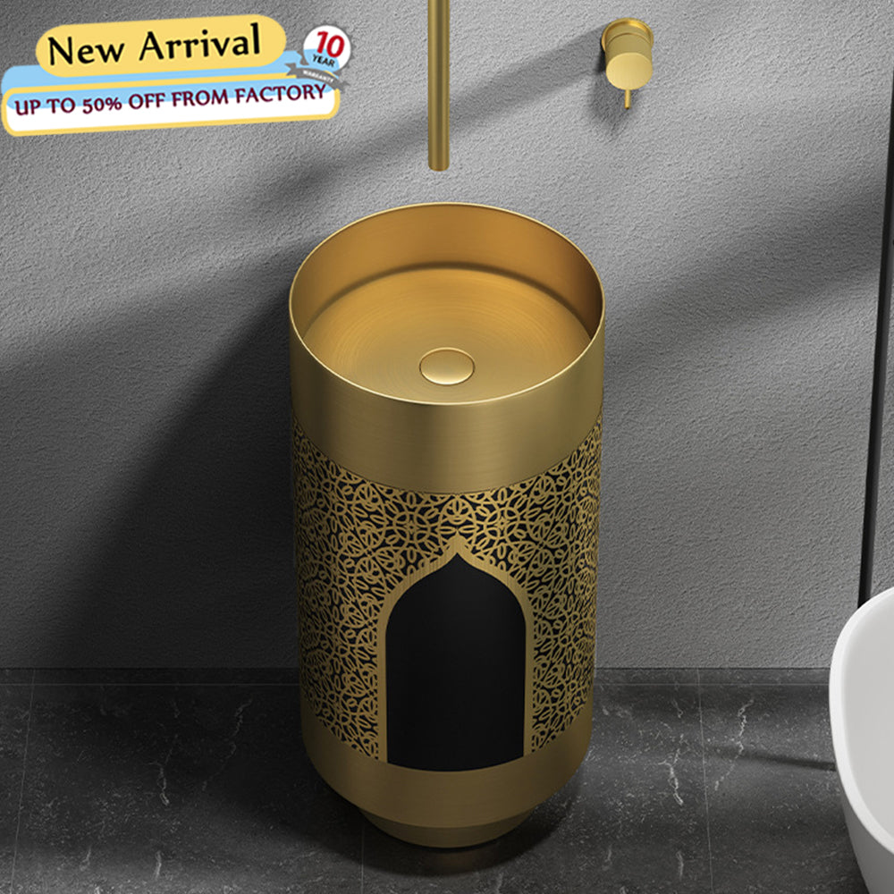 Modern SUS304 Stainless Steel Pedestal Sink - Free Standing Wash Basin