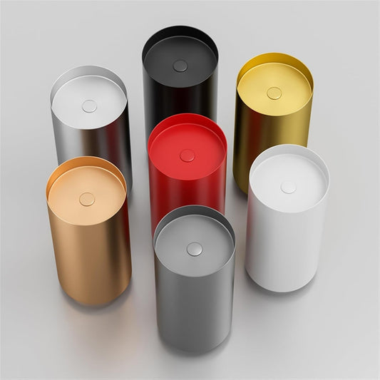 Pedestal Sink Stainless steel pedestal bathroom sink, φ15.7 inch round hollow pedestal basin