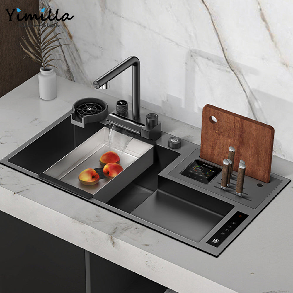 Smart Kitchen Sink with Catalyst Purification & Disinfection System - 304 Stainless Steel
