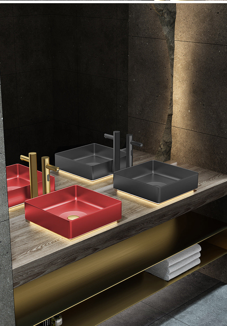 Modern 304 Stainless Steel Bathroom Vessel Sink with Pop-Up Drain