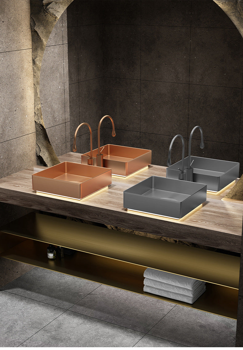 Modern 304 Stainless Steel Bathroom Vessel Sink with Pop-Up Drain