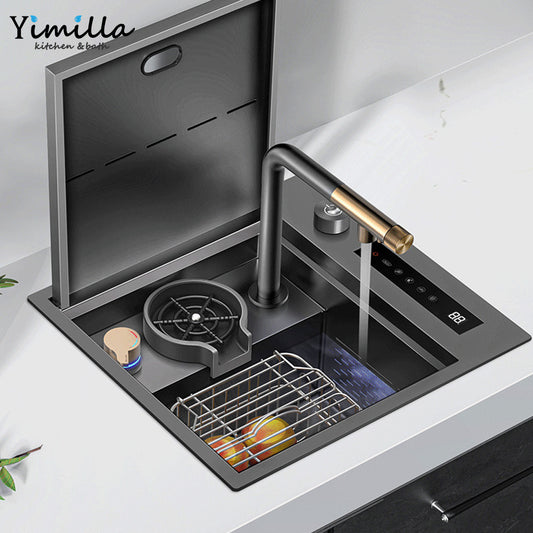 Smart Ultrasonic Bar Sink - 304 Stainless Steel Undermount Kitchen Sink with Intelligent Cleaning