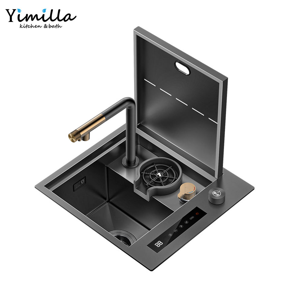 Smart Ultrasonic Bar Sink - 304 Stainless Steel Undermount Kitchen Sink with Intelligent Cleaning