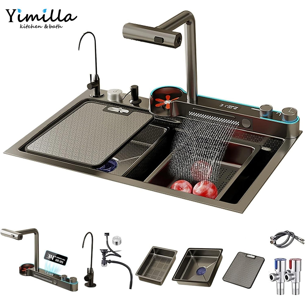 Luxury Smart Kitchen Sink - Stainless Steel Countertop Installation