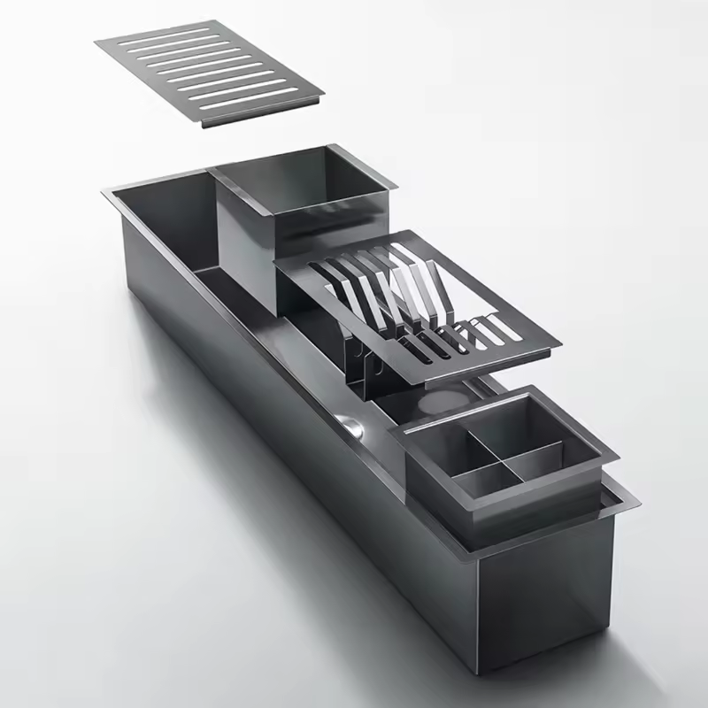 Multi-Size Black Stainless Steel Dish Rack - Easy Installation Quick Drying Kitchen Organizer