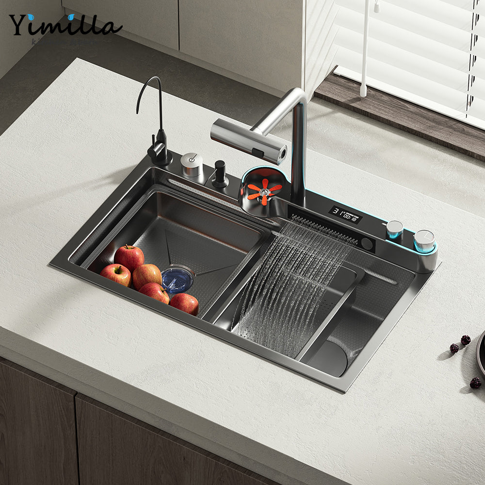 Luxury Smart Kitchen Sink - Stainless Steel Countertop Installation