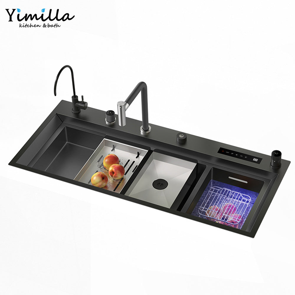 Smart Double Kitchen Sink - 304 Stainless Steel with Hydro Vegetable & Fruit Purification