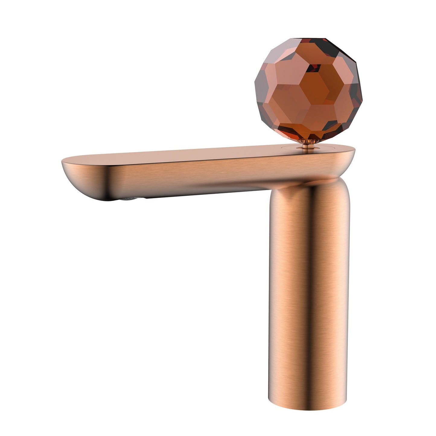 Italian Crystal Basin Faucet - Brushed Rose Gold Single Hole Art Faucet