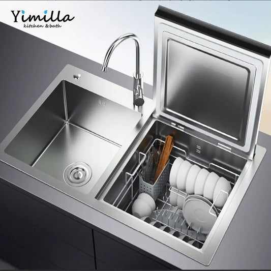 Smart Dishwasher Sink - Double Sink Stainless Steel Electric Dishwasher Kitchen Furniture Integration
