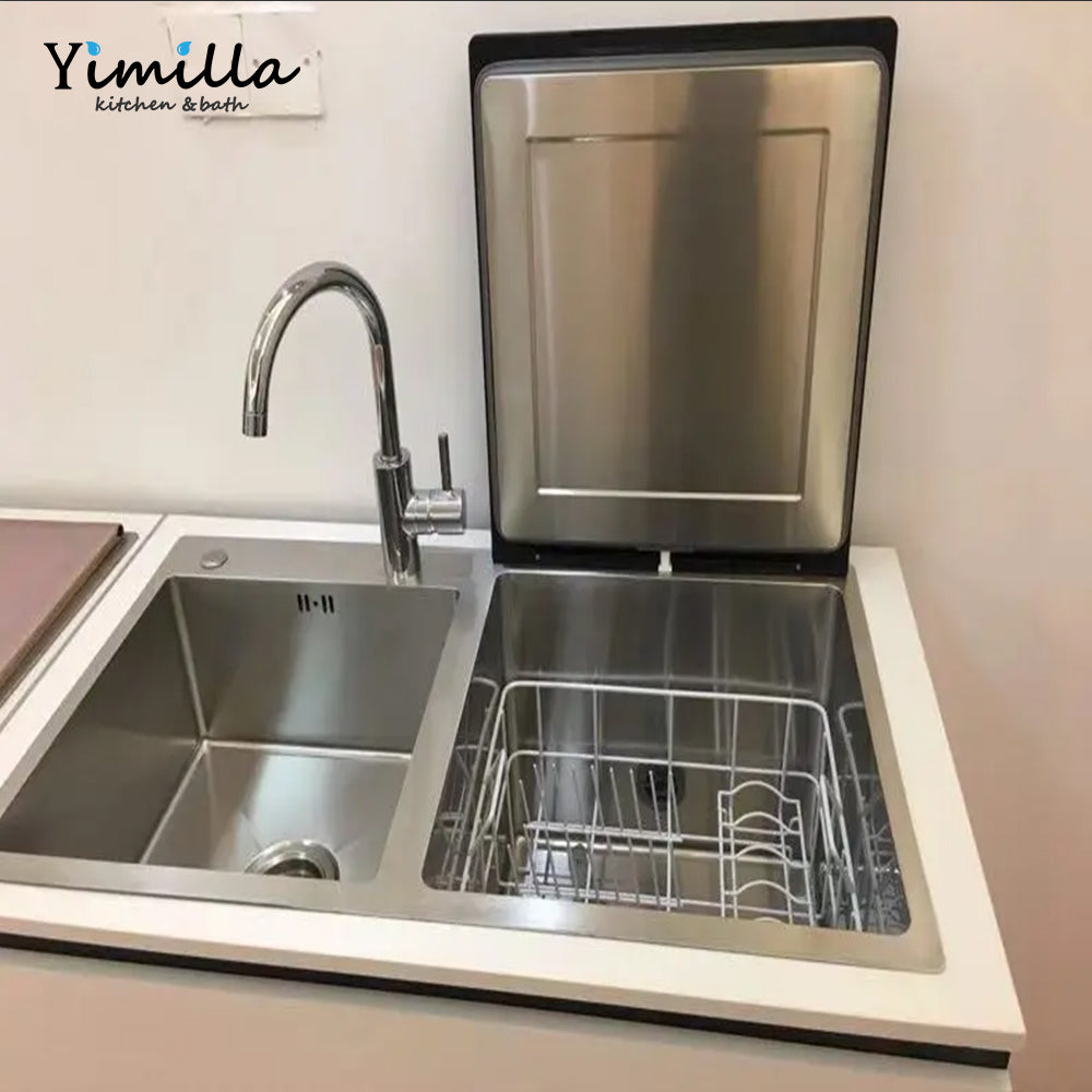 Smart Dishwasher Sink - Double Sink Stainless Steel Electric Dishwasher Kitchen Furniture Integration