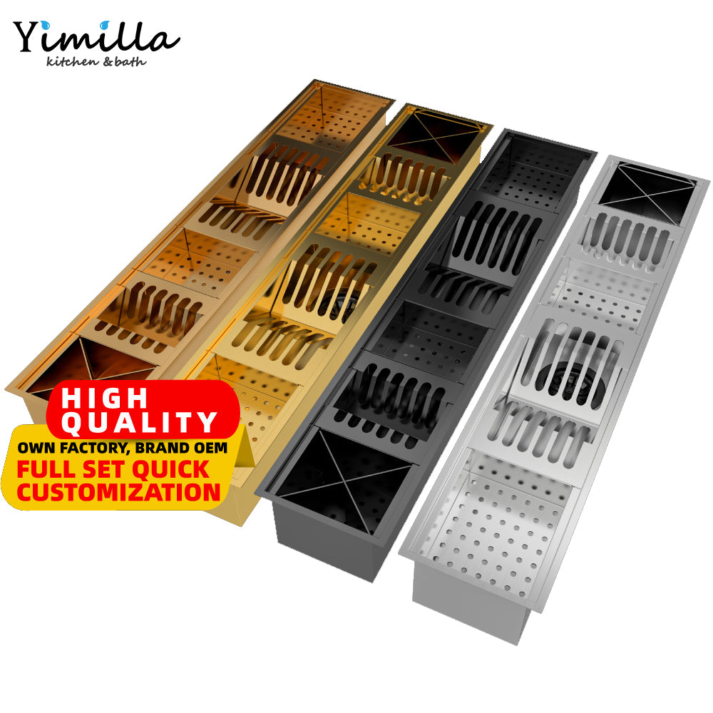 DY90185 Modern Stainless Steel Kitchen Dish Drying Rack with Utensil & Cup Holder