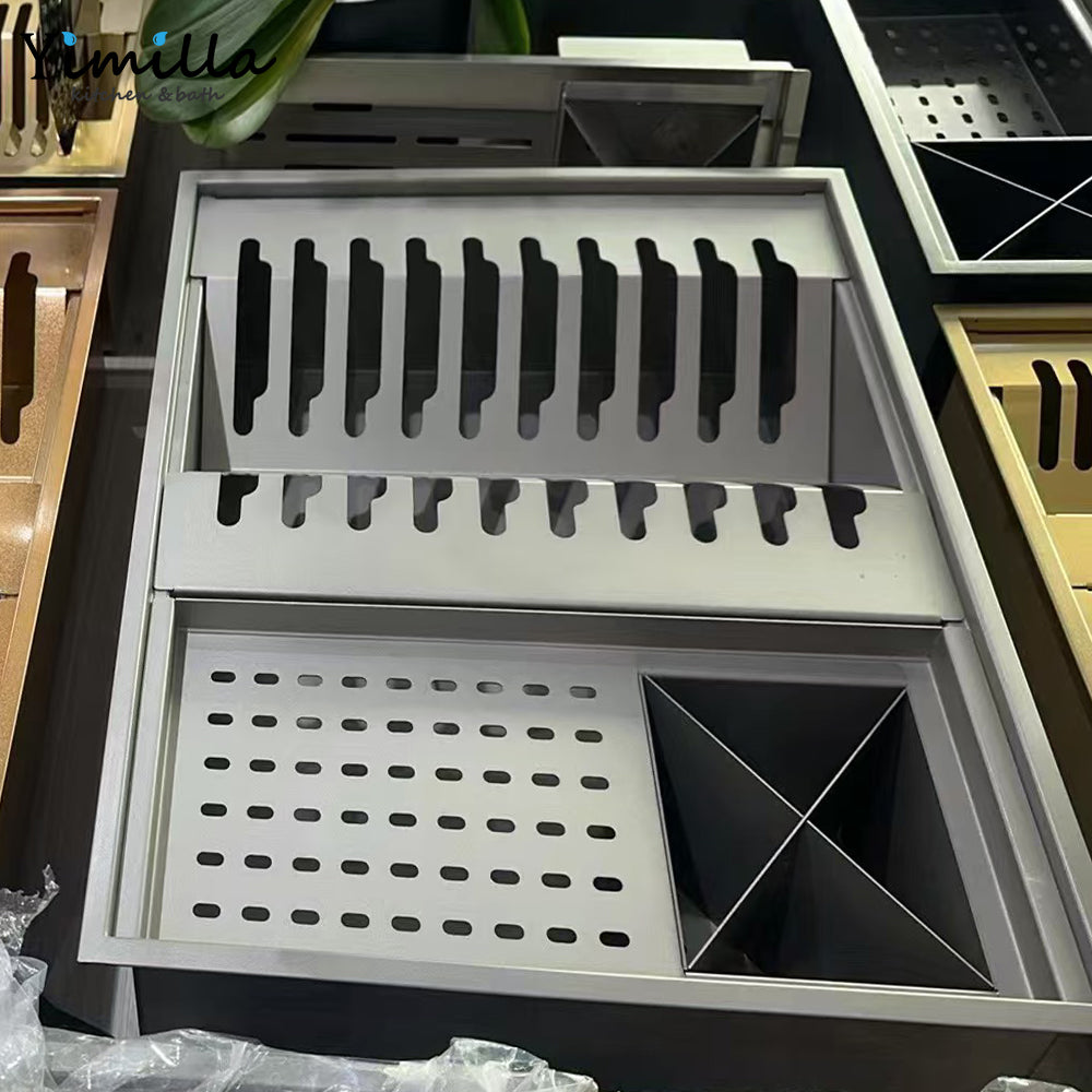 Premium Large Capacity Stainless Steel Dish Rack with Drainboard - Kitchen Counter Organizer
