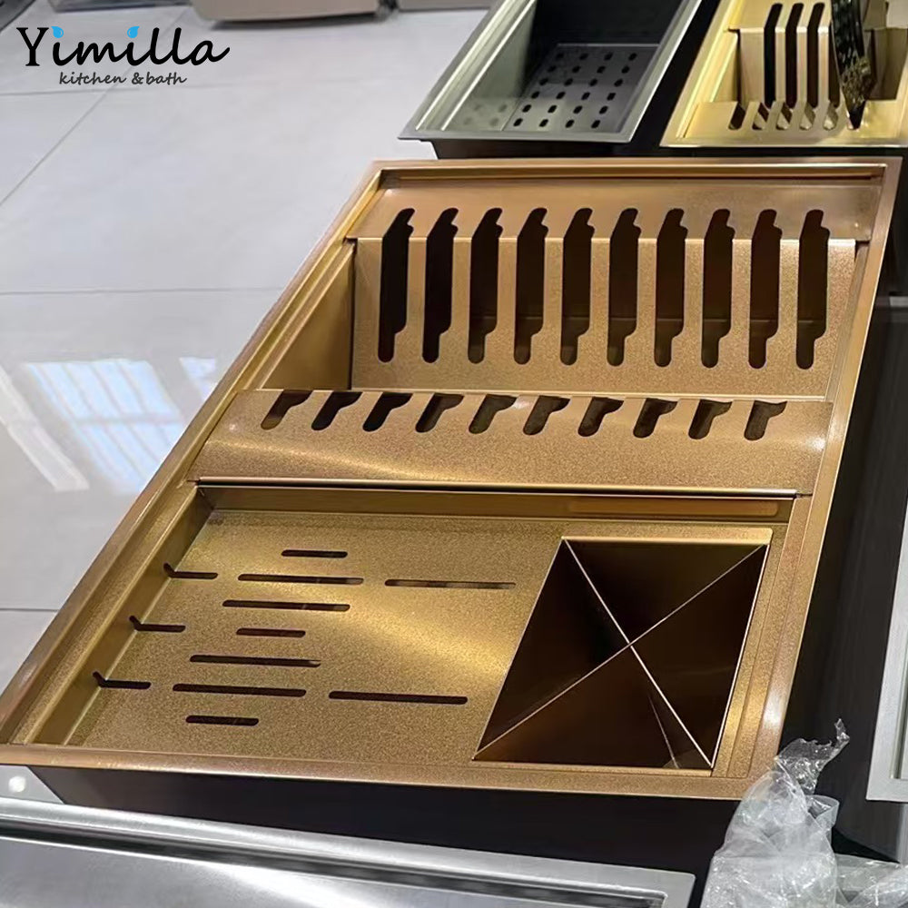 Premium Large Capacity Stainless Steel Dish Rack with Drainboard - Kitchen Counter Organizer