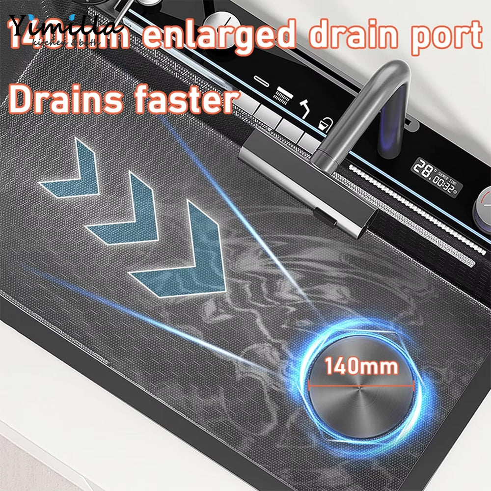 Kitchen Sink with Drainboard - Easy Install Undermount Stainless Steel Sink