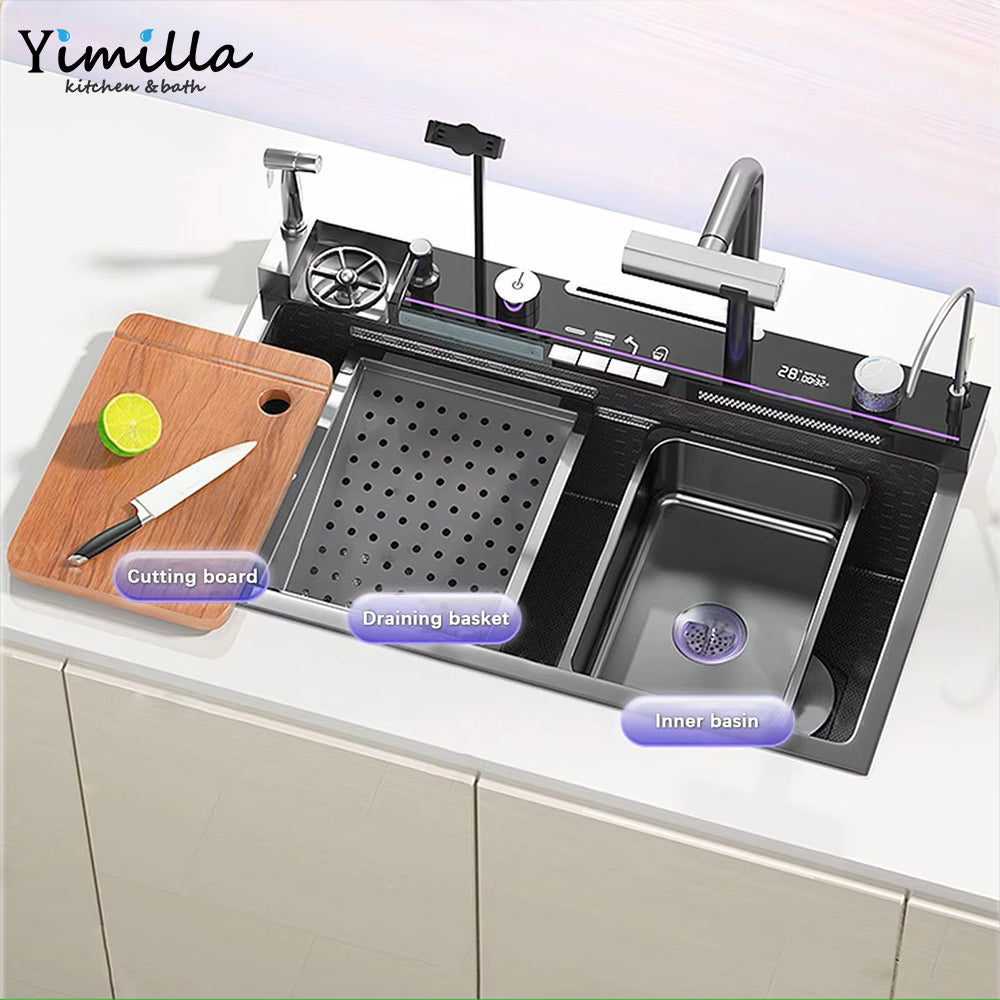 Kitchen Sink with Drainboard - Easy Install Undermount Stainless Steel Sink