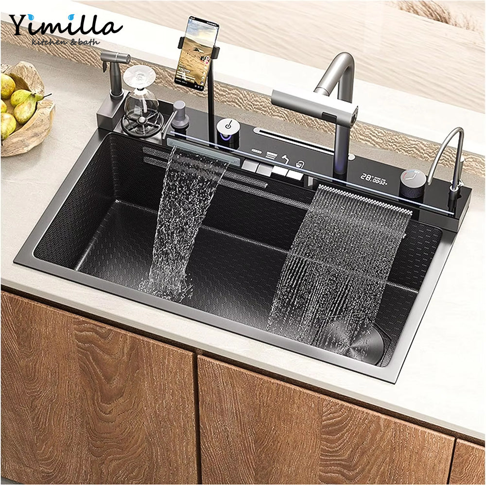 Kitchen Sink with Drainboard - Easy Install Undermount Stainless Steel Sink