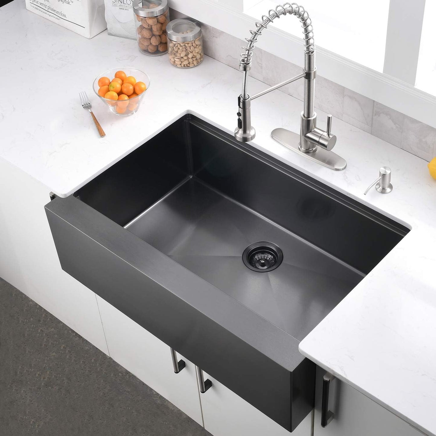 33" Farmhouse Apron Front Workstation Kitchen Sink - 16 Gauge Stainless Steel