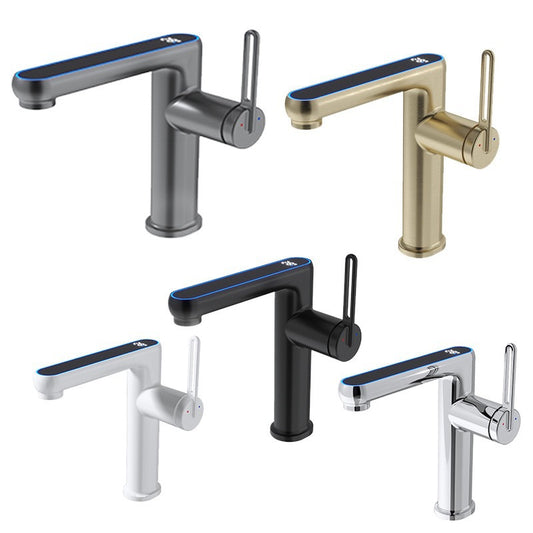 Smart Digital Display Bathroom Faucet - All-Copper Single Hole Basin Tap with Temperature Control