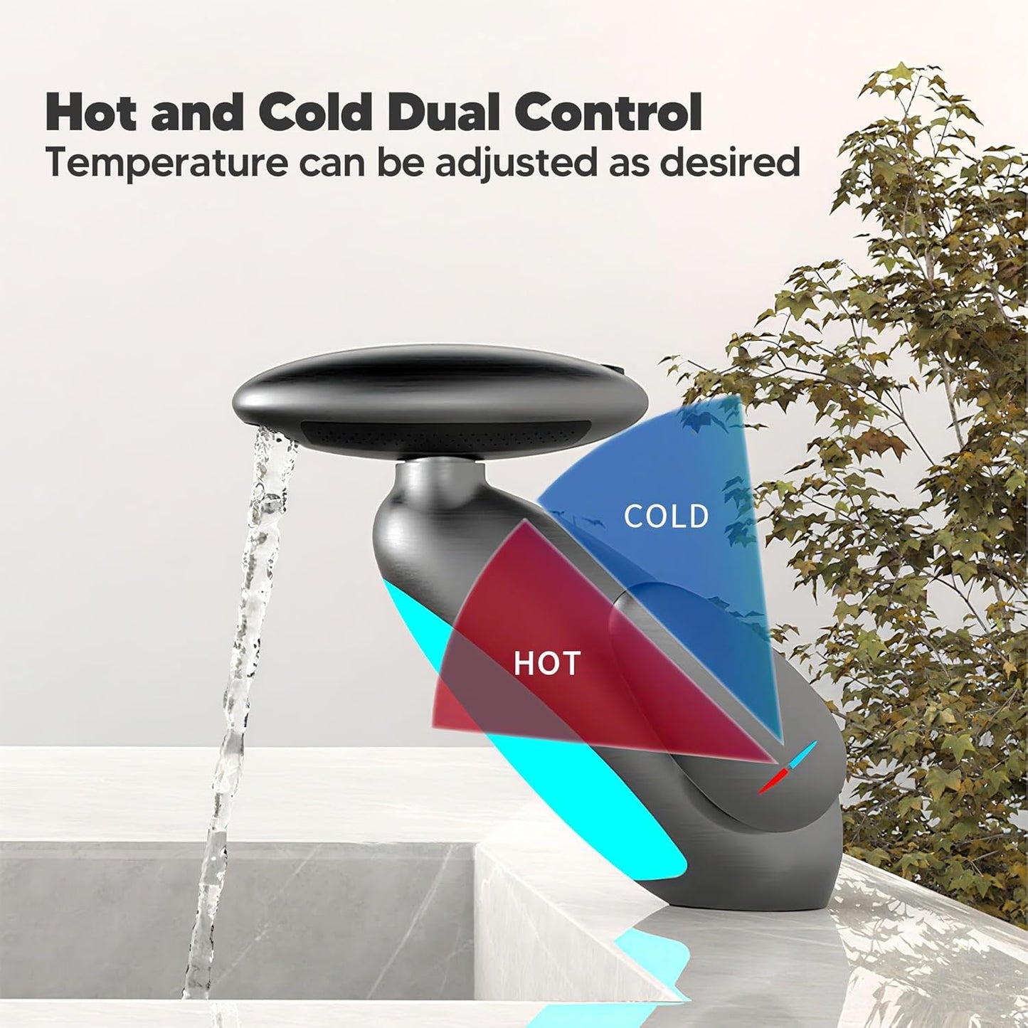 Smart LED Bathroom Faucet - 360° Rotating Pull-Out Basin Tap with Temperature Display